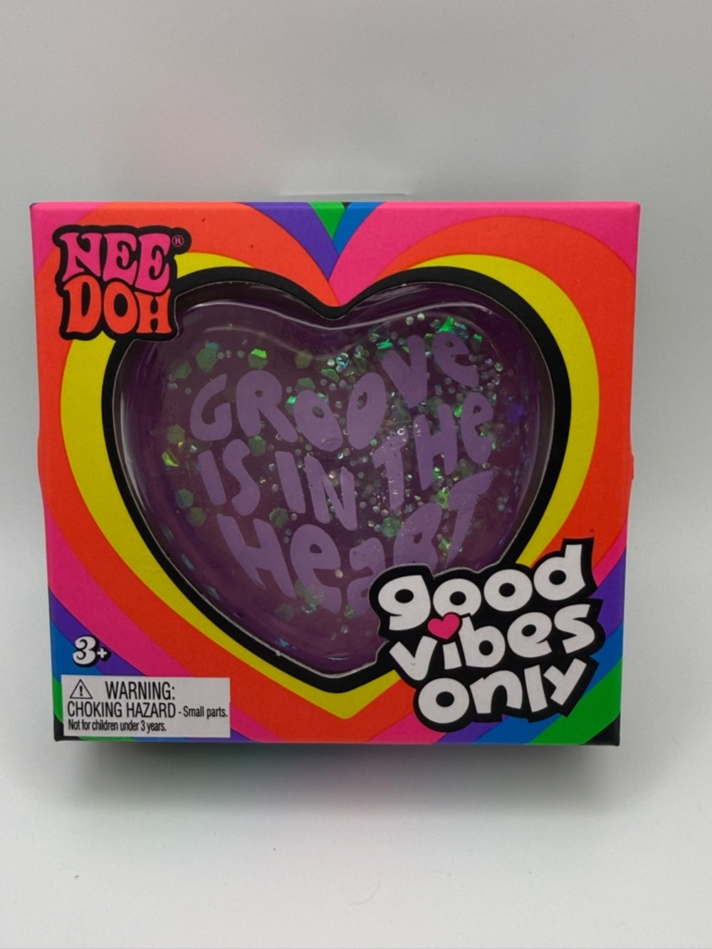 NeeDoh Purple Heart “Groove is in the 💜” NEW AUTHENTIC Viral Good Vibes Only HTF